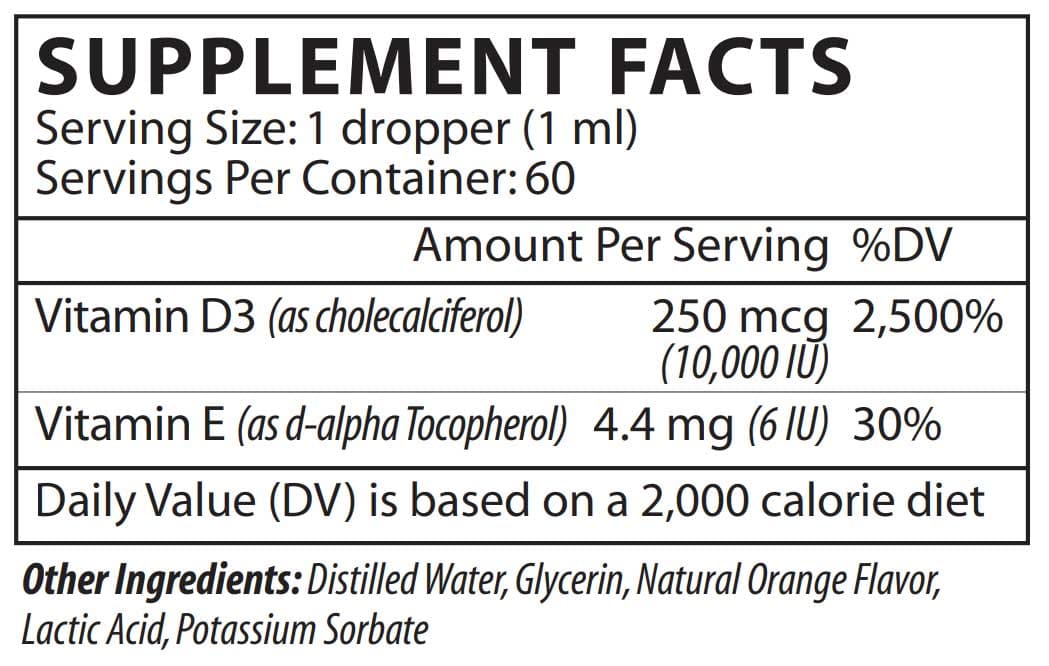 Vinco Vitamin D3 (Liposomal) Ingredients