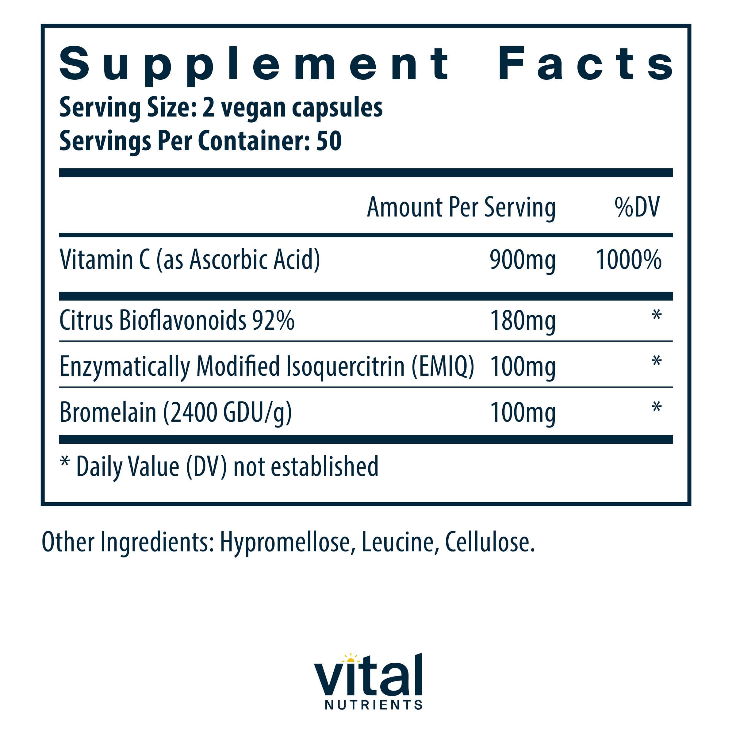 Vital Nutrients Aller-C Ingredients