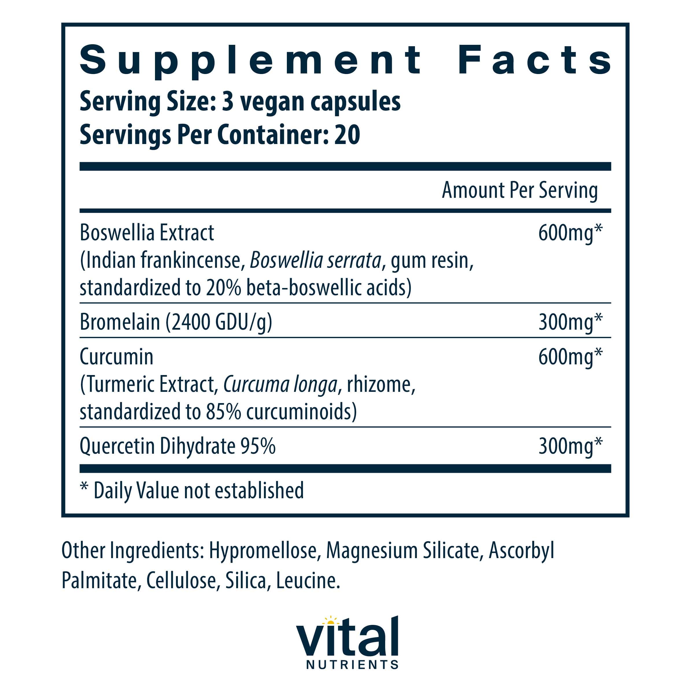 Vital Nutrients BCQ Ingredients