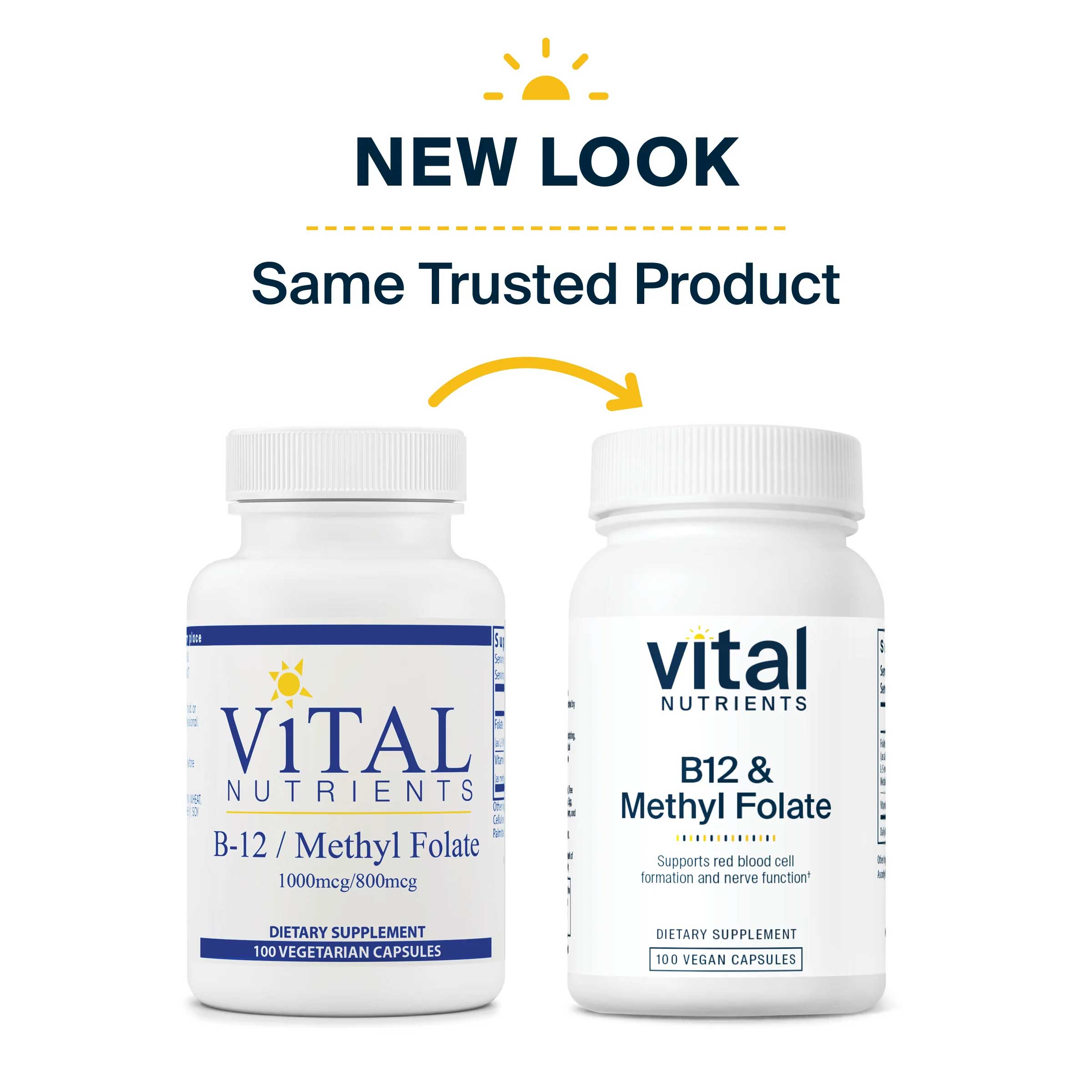 Vital Nutrients B-12/Methyl Folate New Look
