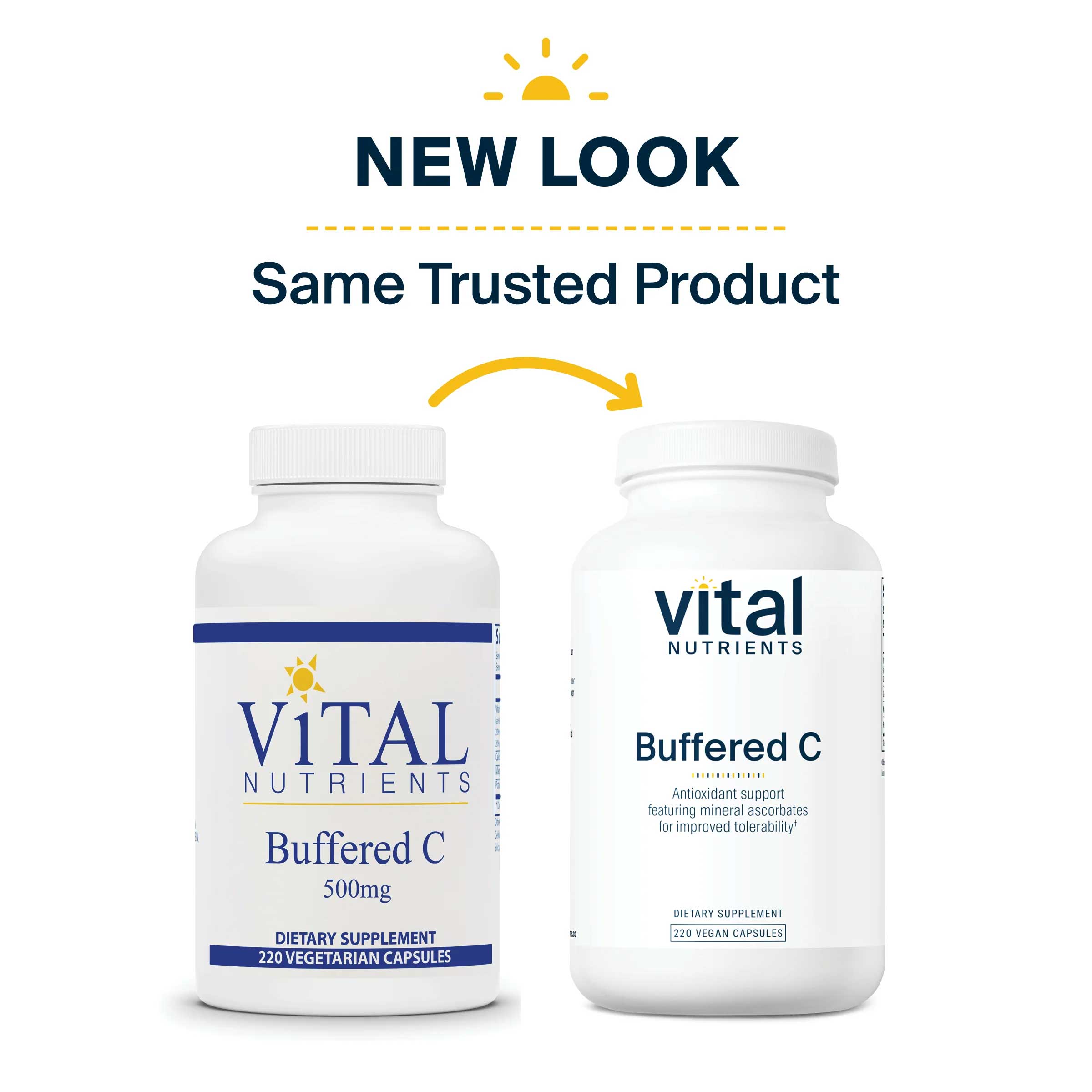 Vital Nutrients Buffered C 500mg New Look