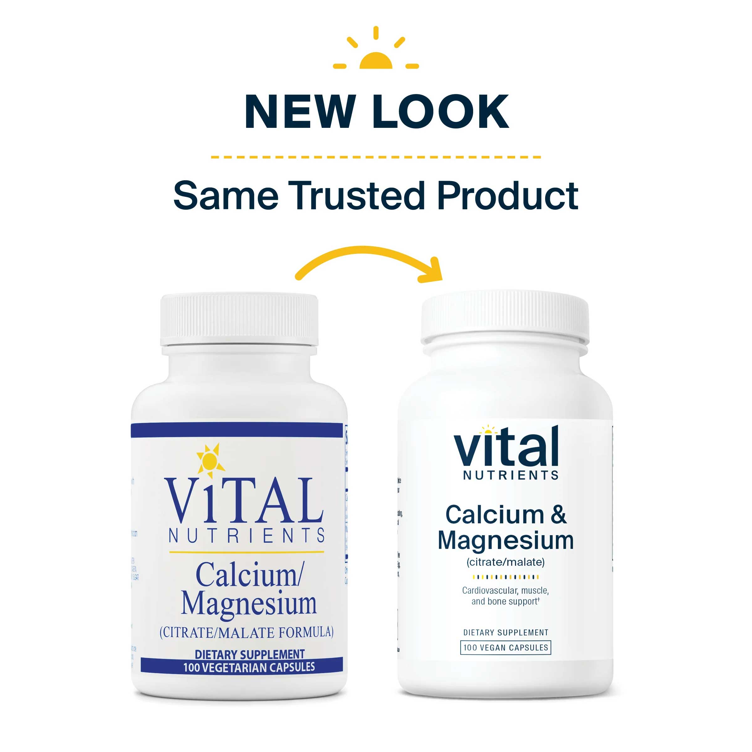 Vital Nutrients Calcium/Magnesium (Citrate/Malate) New Look