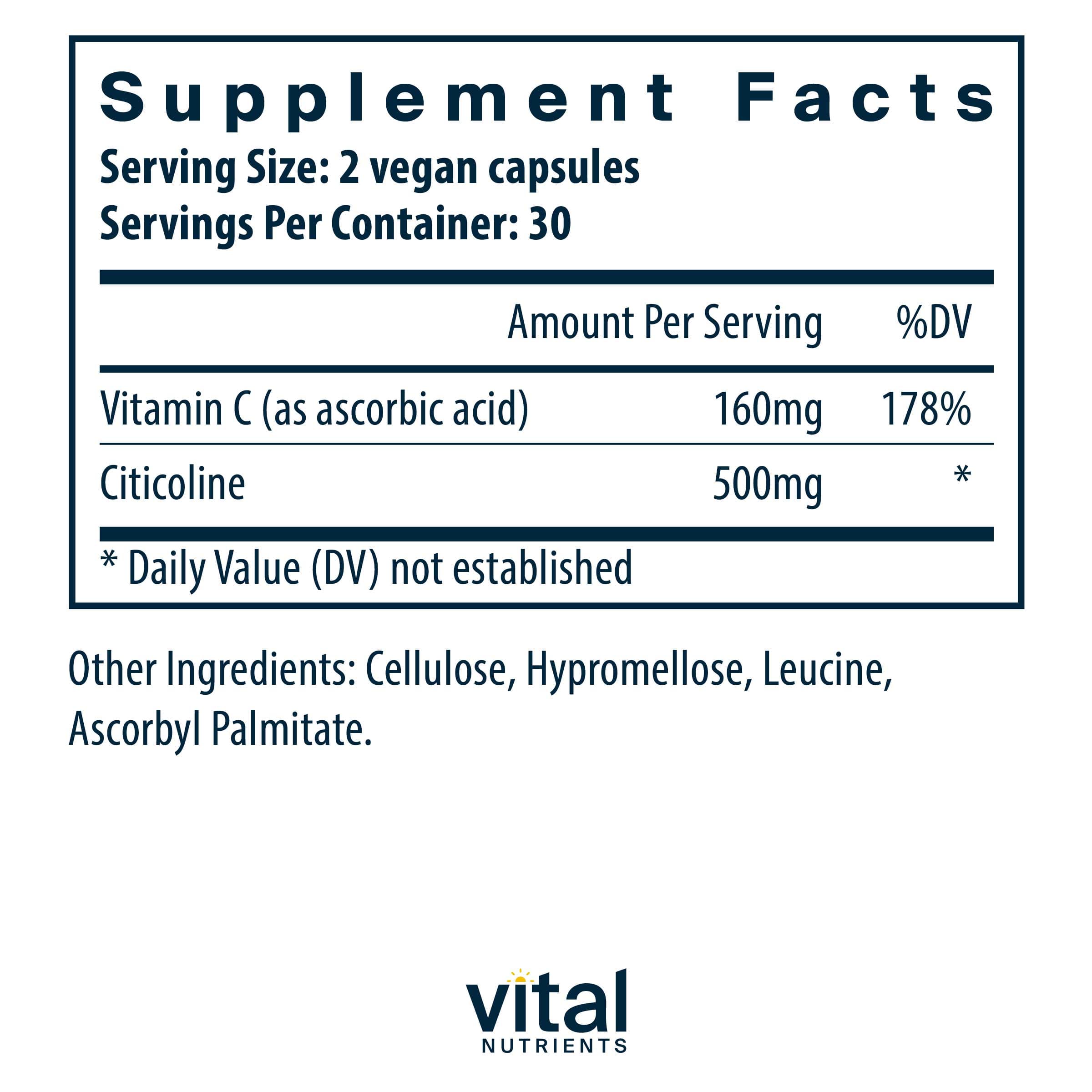 Vital Nutrients Citicoline 250 mg Ingredients