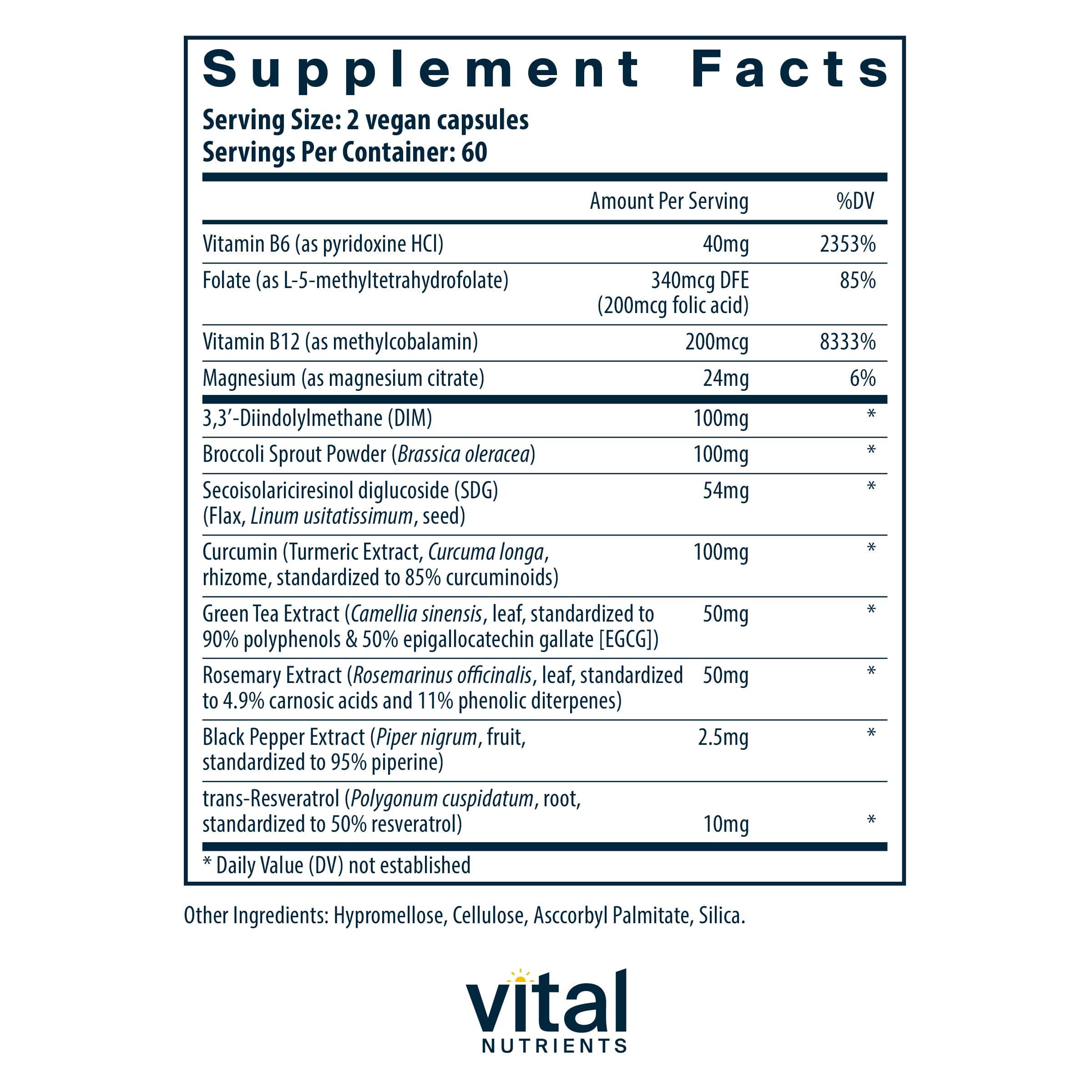 Vital Nutrients Hormone Balance Ingredients