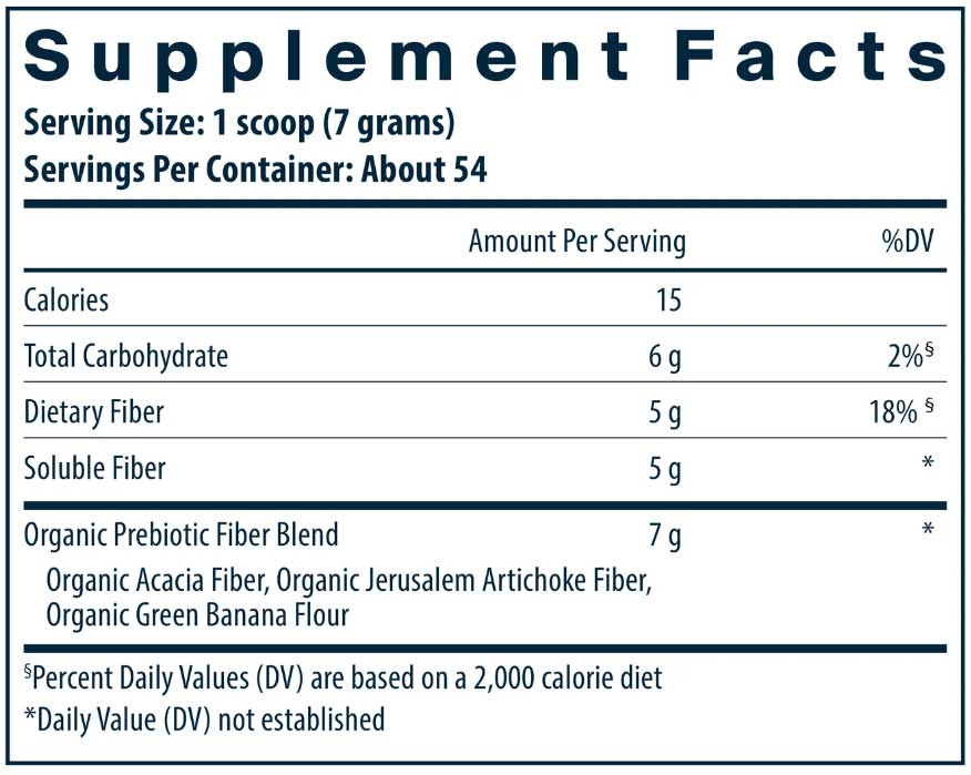 Vital Nutrients Hyperbiotics Prebiotic Powder Ingredients