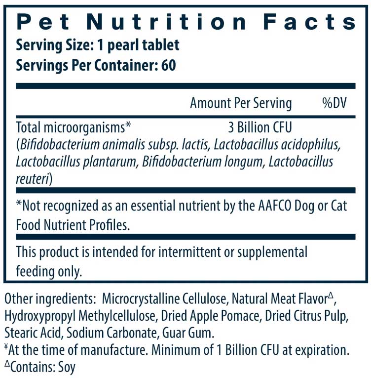 Vital Nutrients Hyperbiotics Pro-Pets Probiotic Ingredients