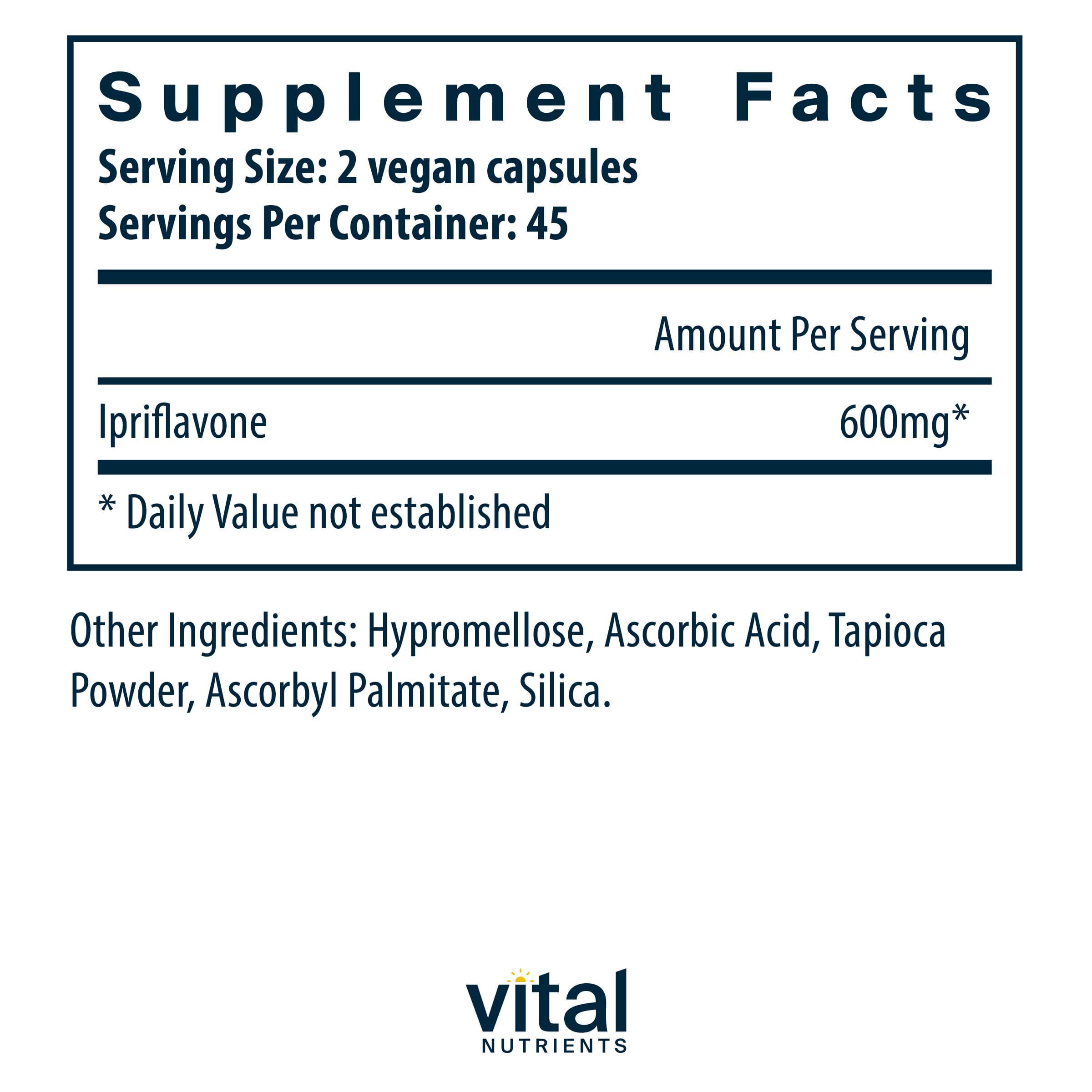 Vital Nutrients Ipriflavone 600 mg Ingredients