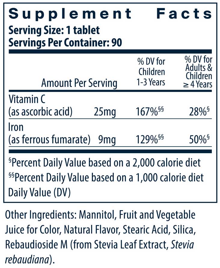 Vital Nutrients Kids Iron Invincibles Ingredients