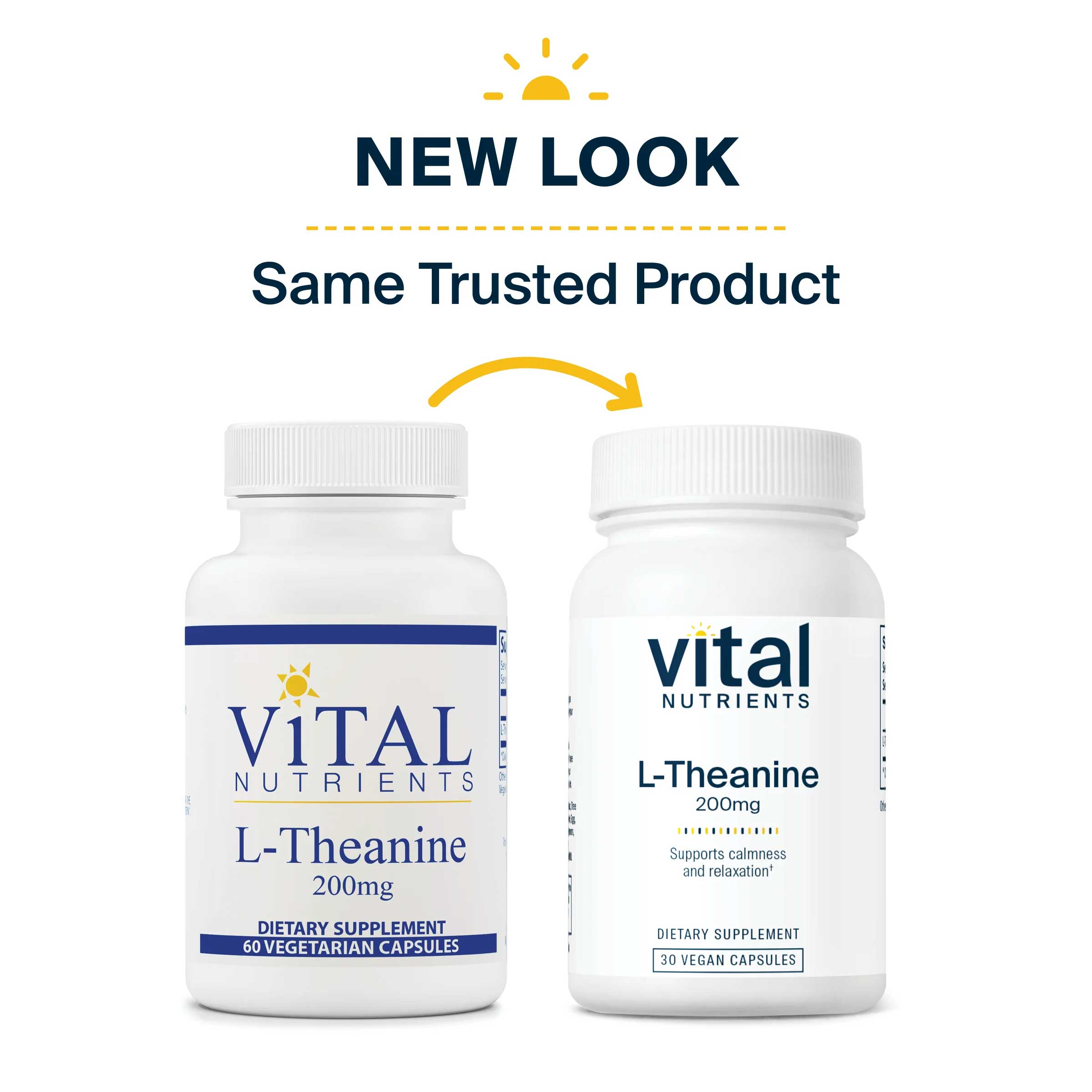 Vital Nutrients L-Theanine 200mg New Look