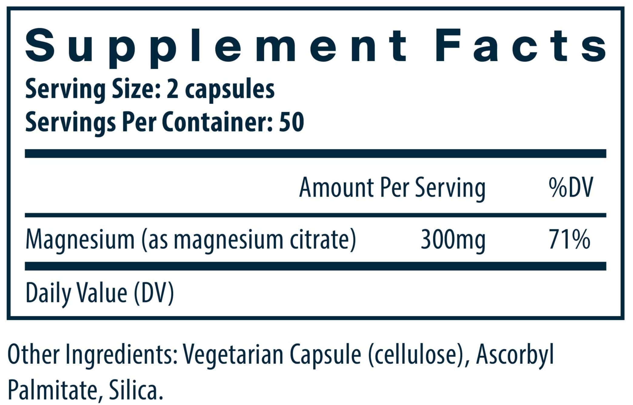 Vital Nutrients Magnesium Citrate Ingredients