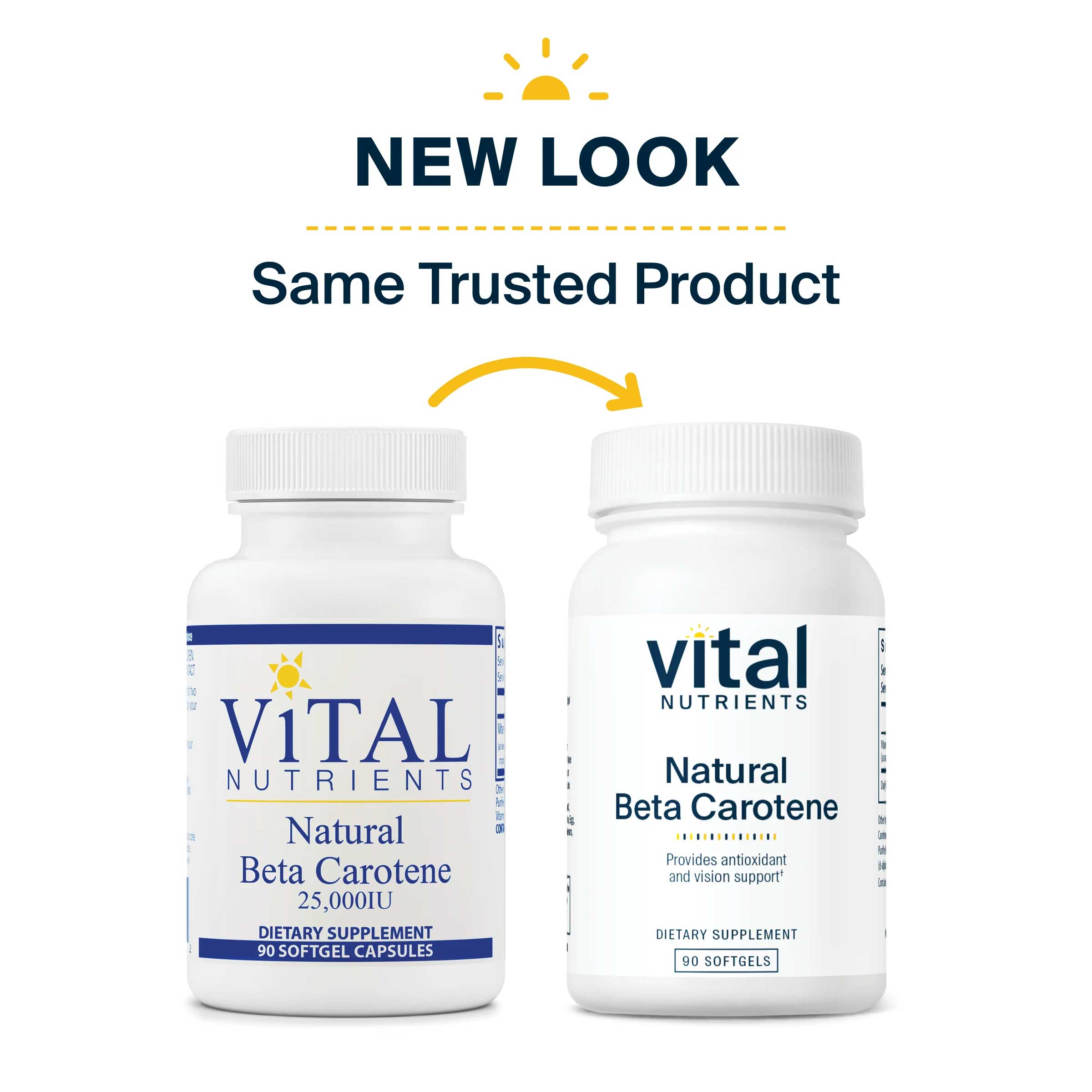 Vital Nutrients Natural Beta Carotene 25000IU New Look