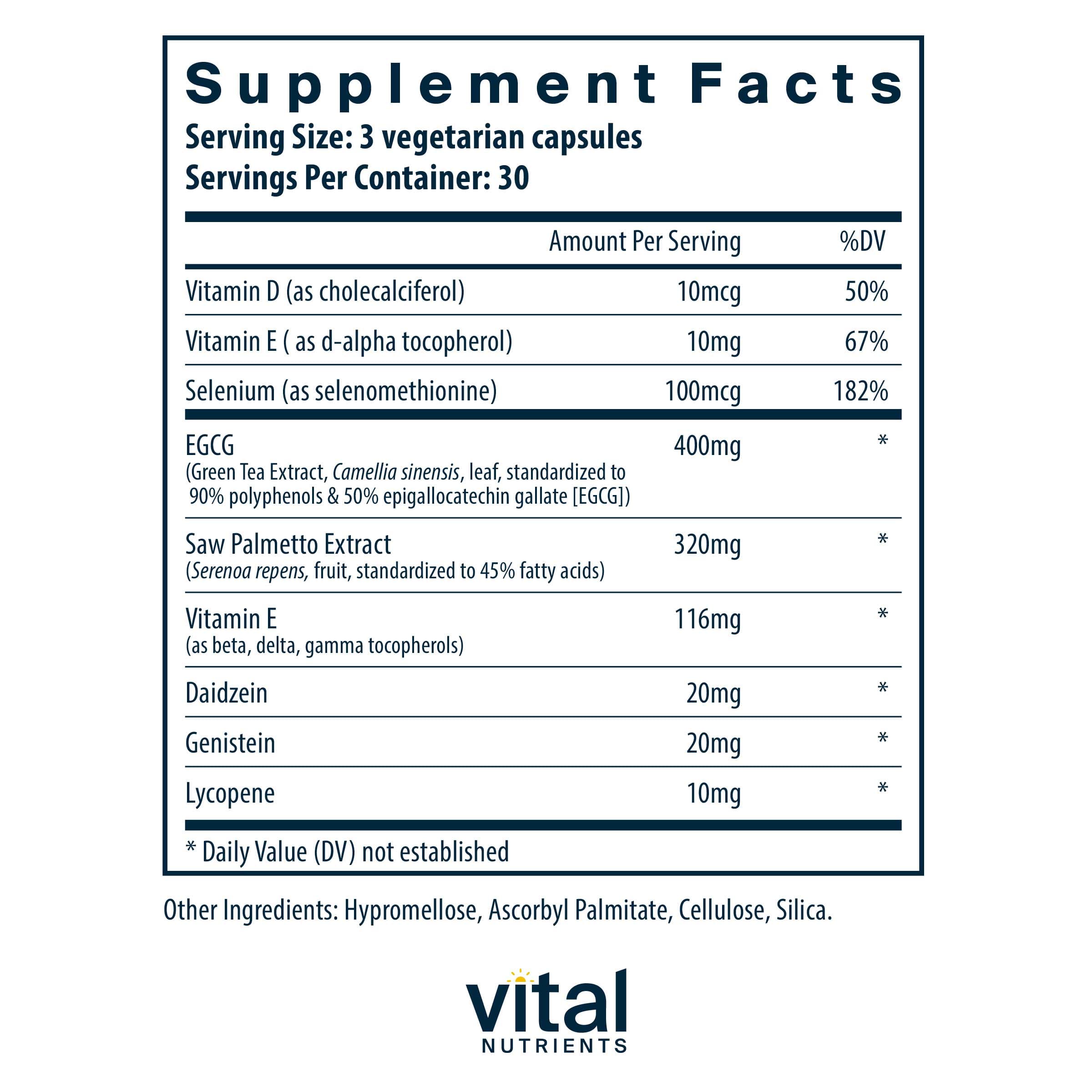Vital Nutrients Prostate Health Tx Ingredients