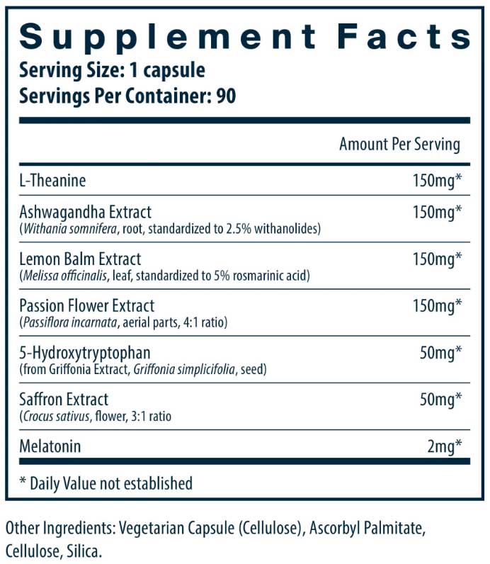 Vital Nutrients Sleep + Recover Ingredients