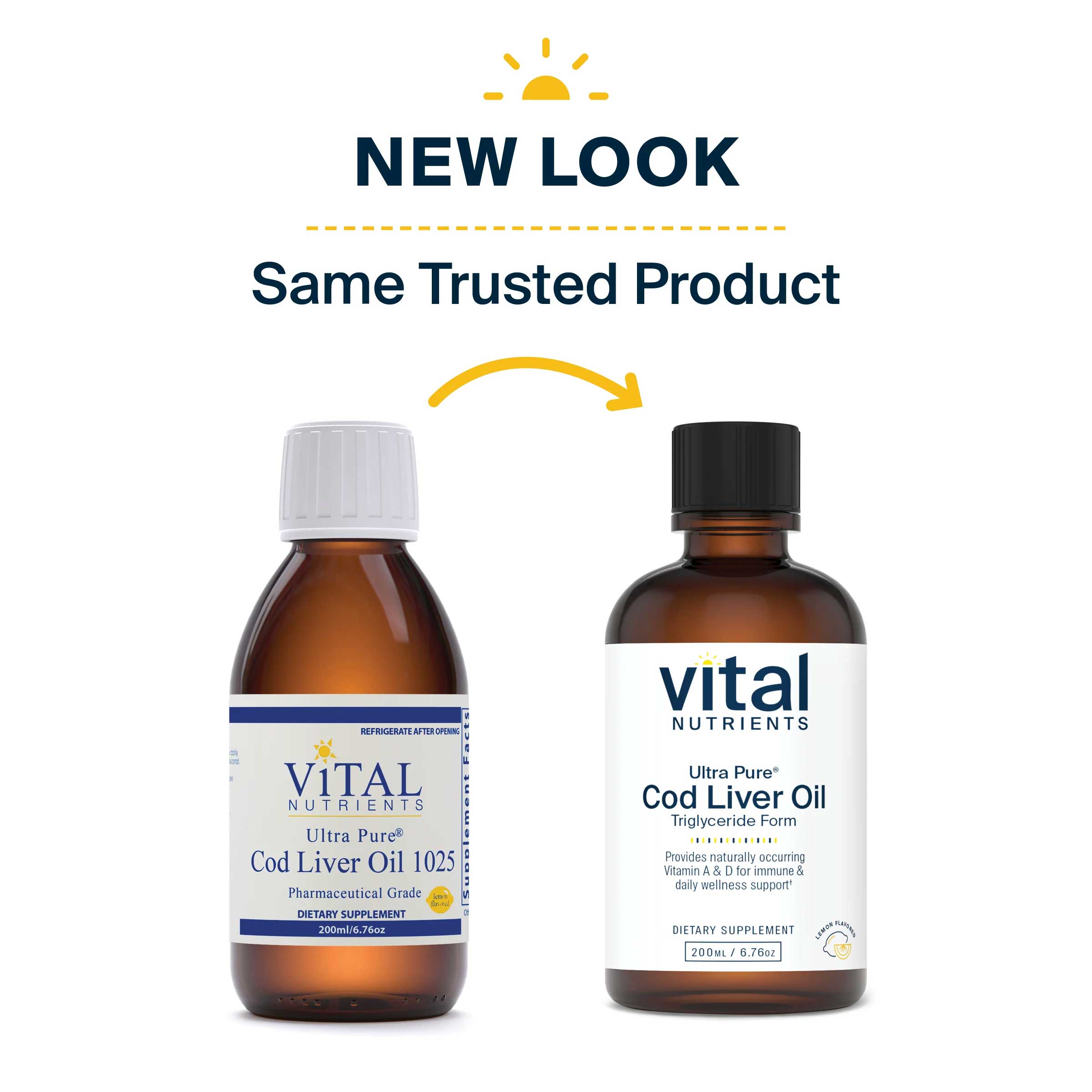 Vital Nutrients Ultra Pure® Cod Liver Oil 1025 New Look