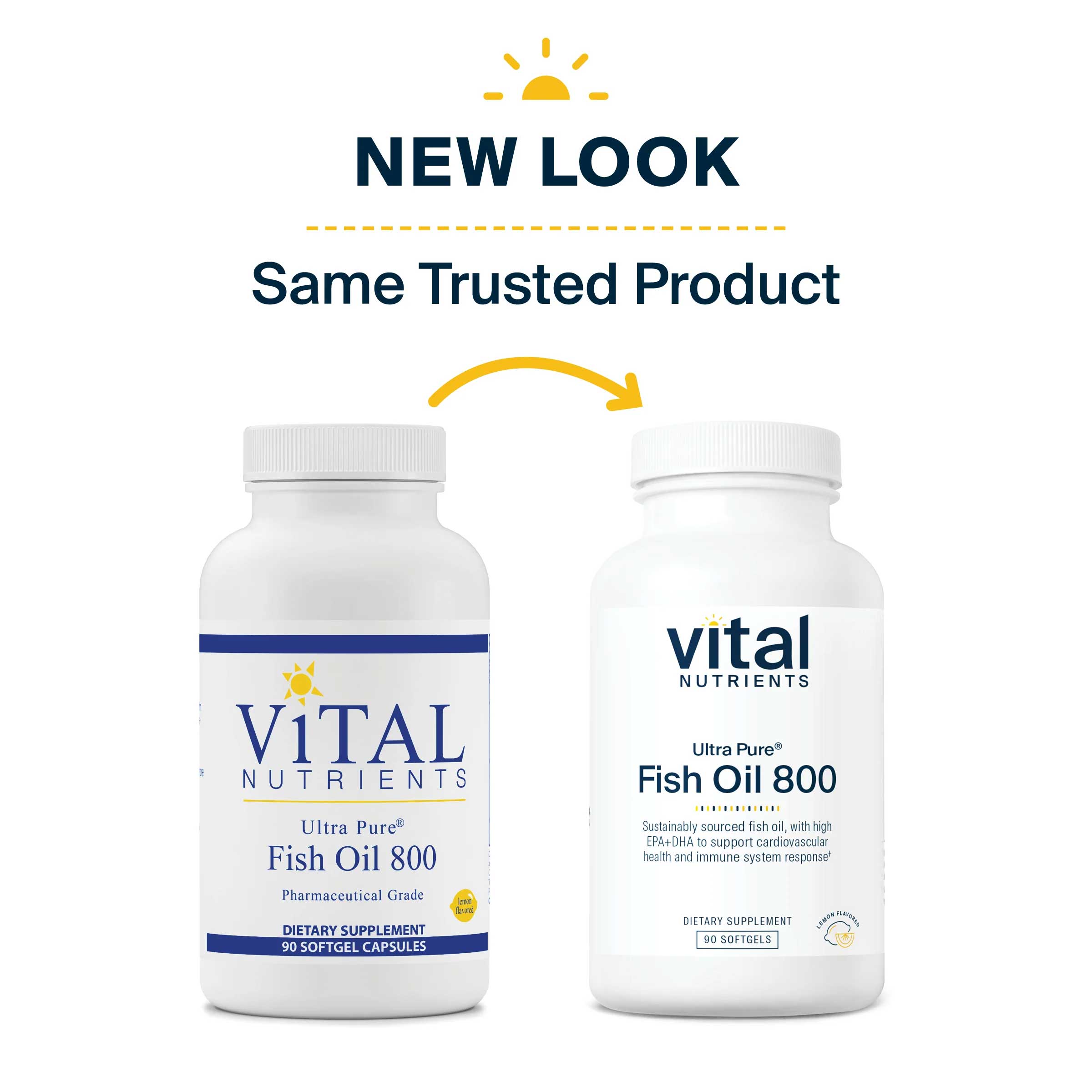 Vital Nutrients Ultra Pure® Fish Oil 800 Lemon New Look
