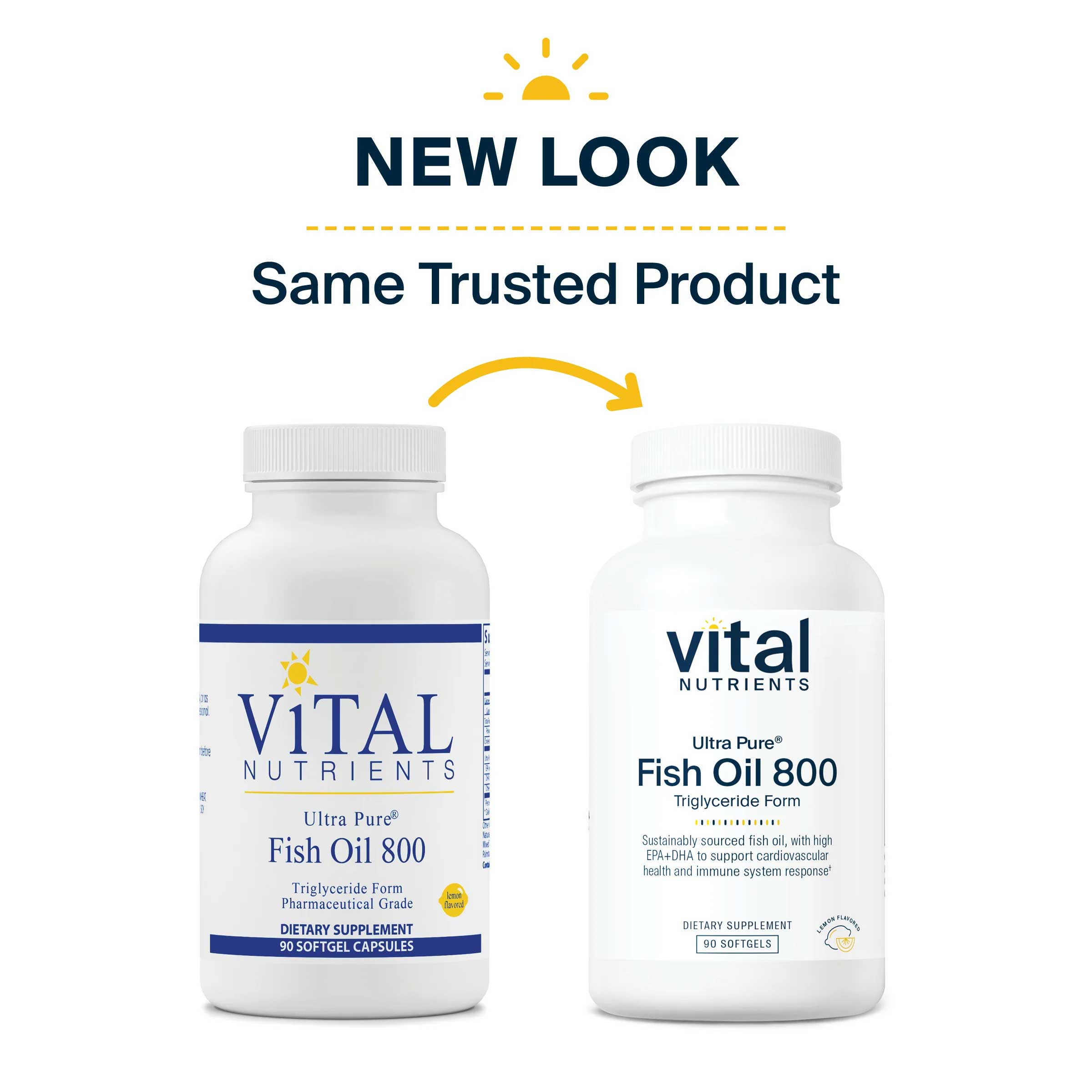 Vital Nutrients Ultra Pure® Fish Oil 800 TG New Look