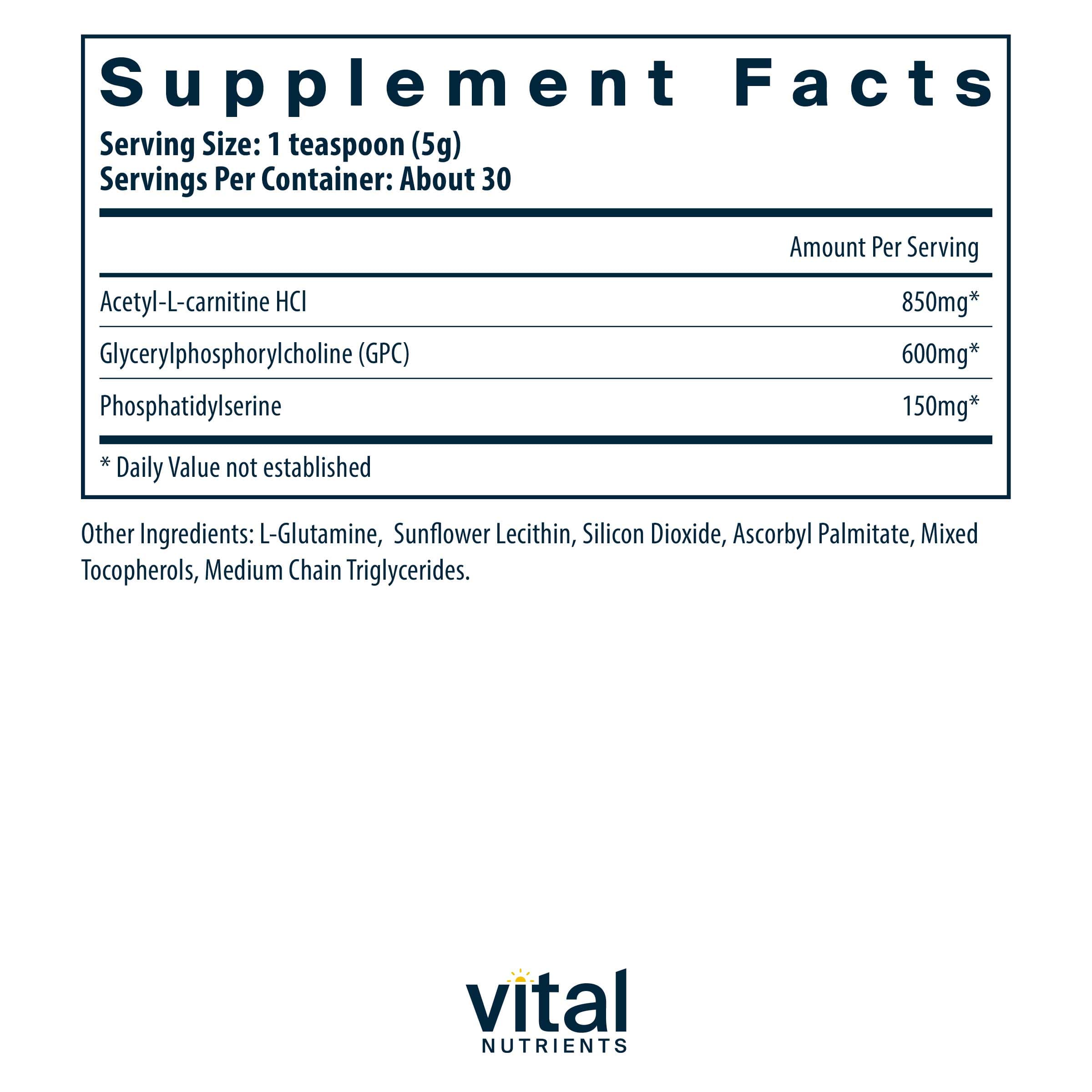 Vital Nutrients Vital Brain Powder™ Ingredients