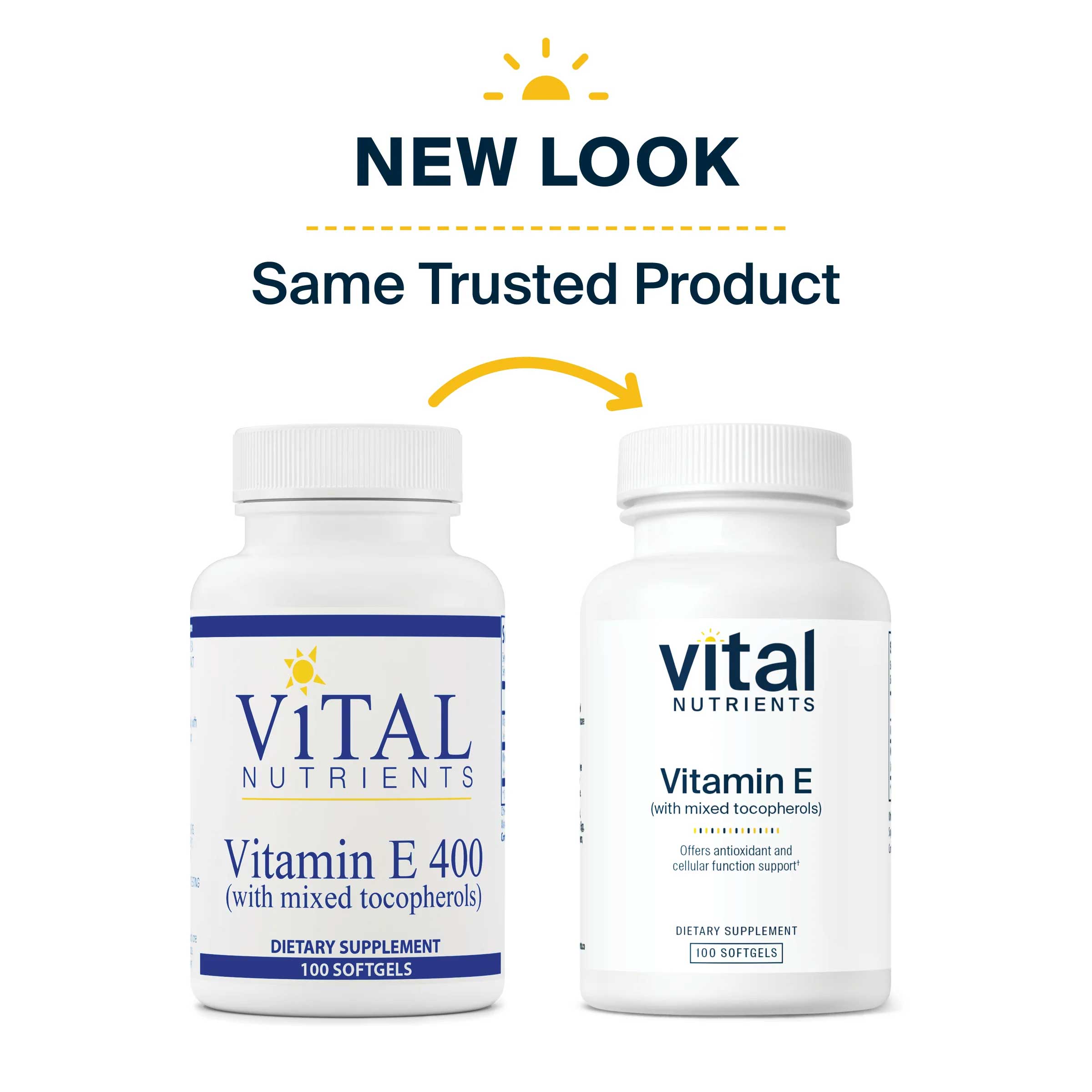 Vital Nutrients Vitamin E 400 IU (with mixed tocopherols) New Look