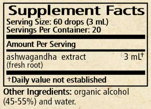 Wise Woman Herbals Ashwagandha (Withania Somnifera) Ingredients