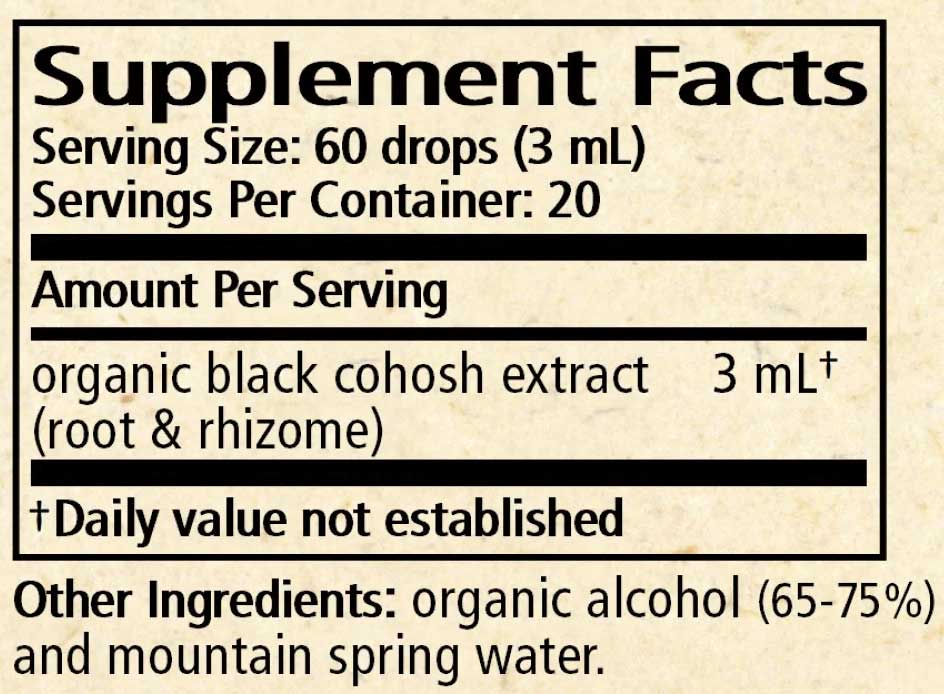 Wise Woman Herbals Black Cohosh (Cimicifuga racemose) Ingredients
