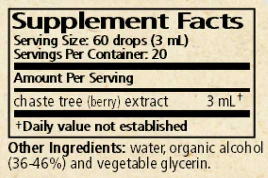 Wise Woman Herbals Chaste Tree Vitex Agn. Ingredients
