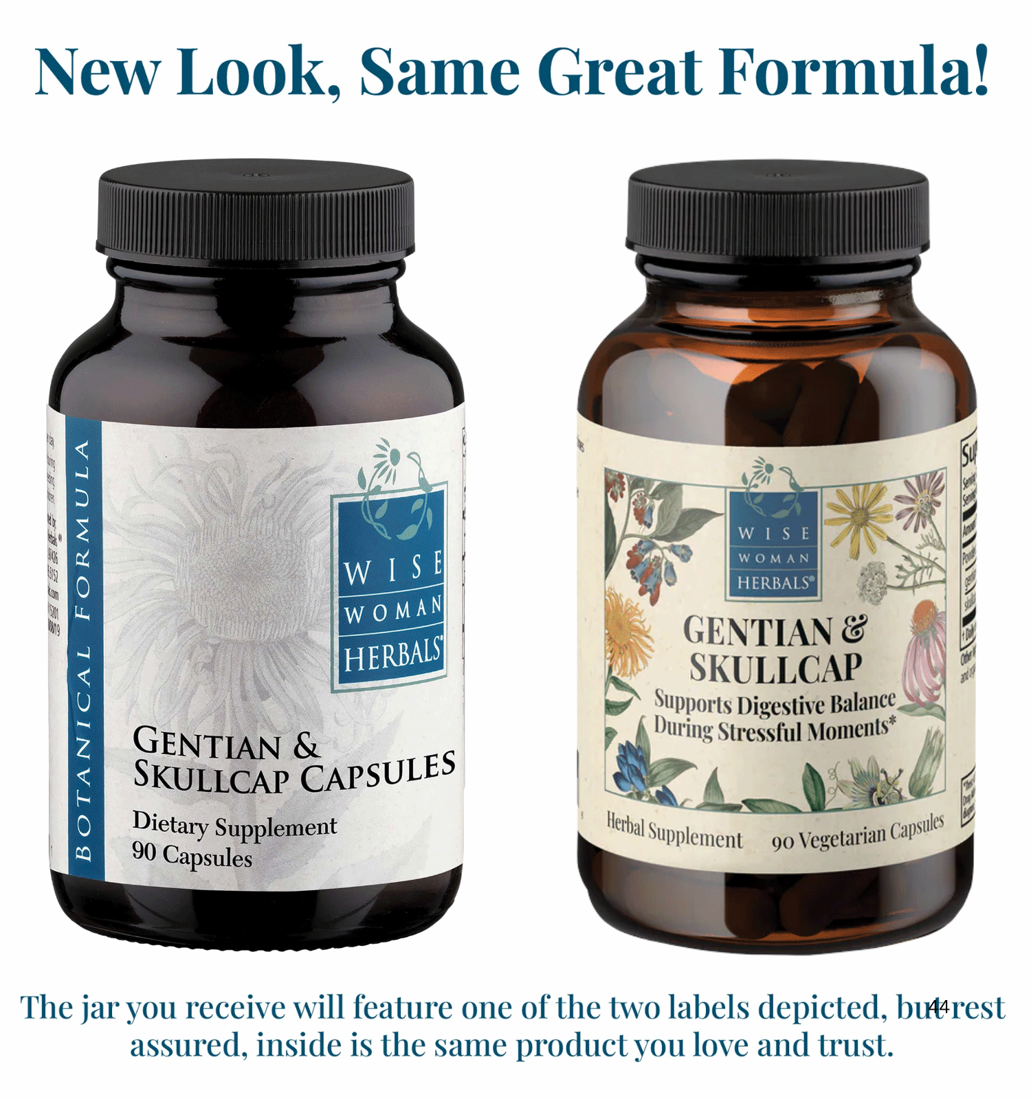 Wise Woman Herbals Gentian and Skullcap Capsules New Look