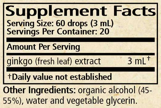 Wise Woman Herbals Ginkgo Biloba Ingredients