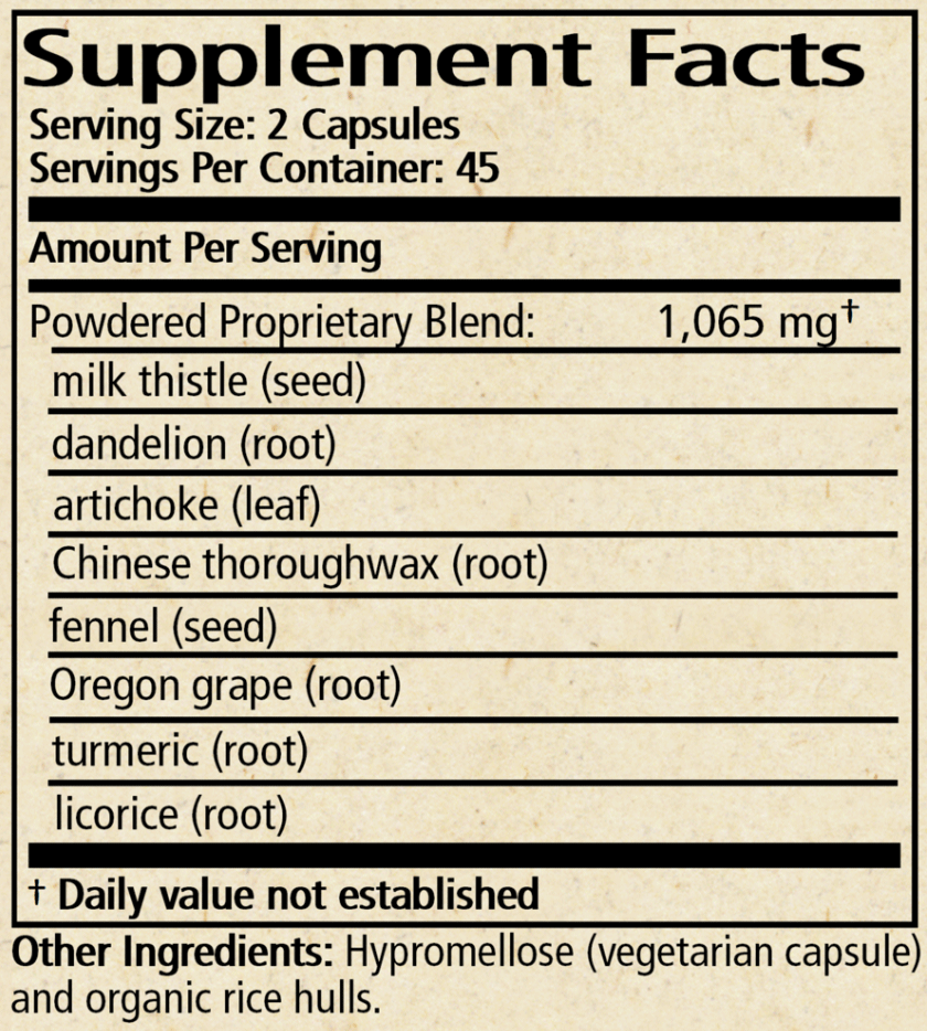 Wise Woman Herbals Great Gut (Formerly Hepacaps) Ingredients