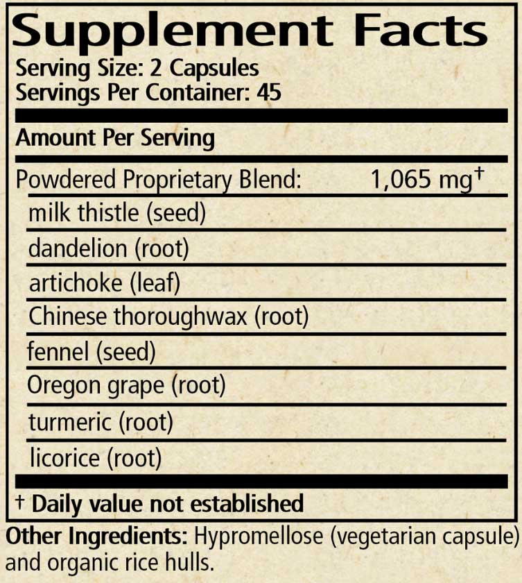 Wise Woman Herbals Great Gut (Formerly Hepacaps) Ingredients
