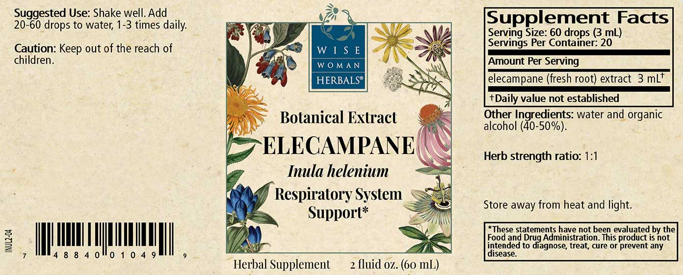 Wise Woman Herbals Elecampane (Inula helenium) Label