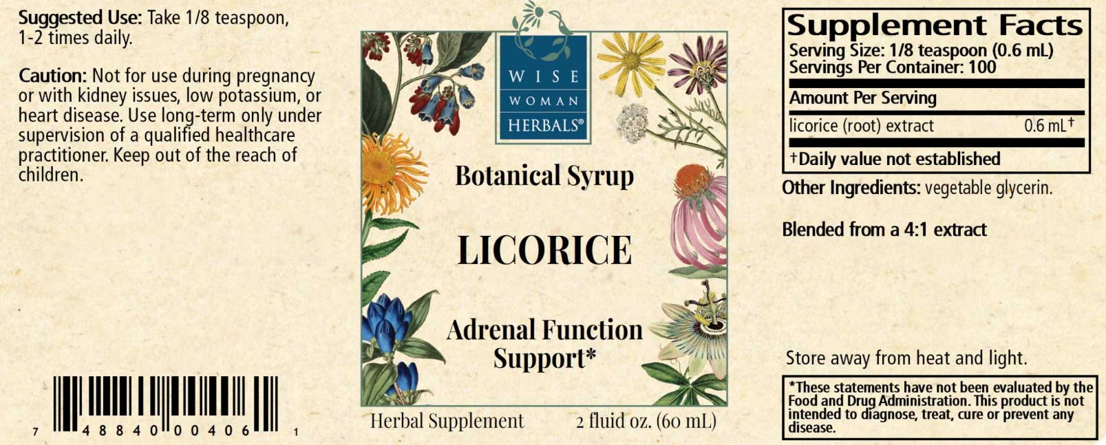 Wise Woman Herbals Licorice Solid Extract Label