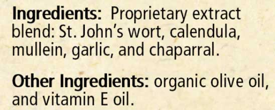 Wise Woman Herbals Mullein and Garlic Oil Ingredients