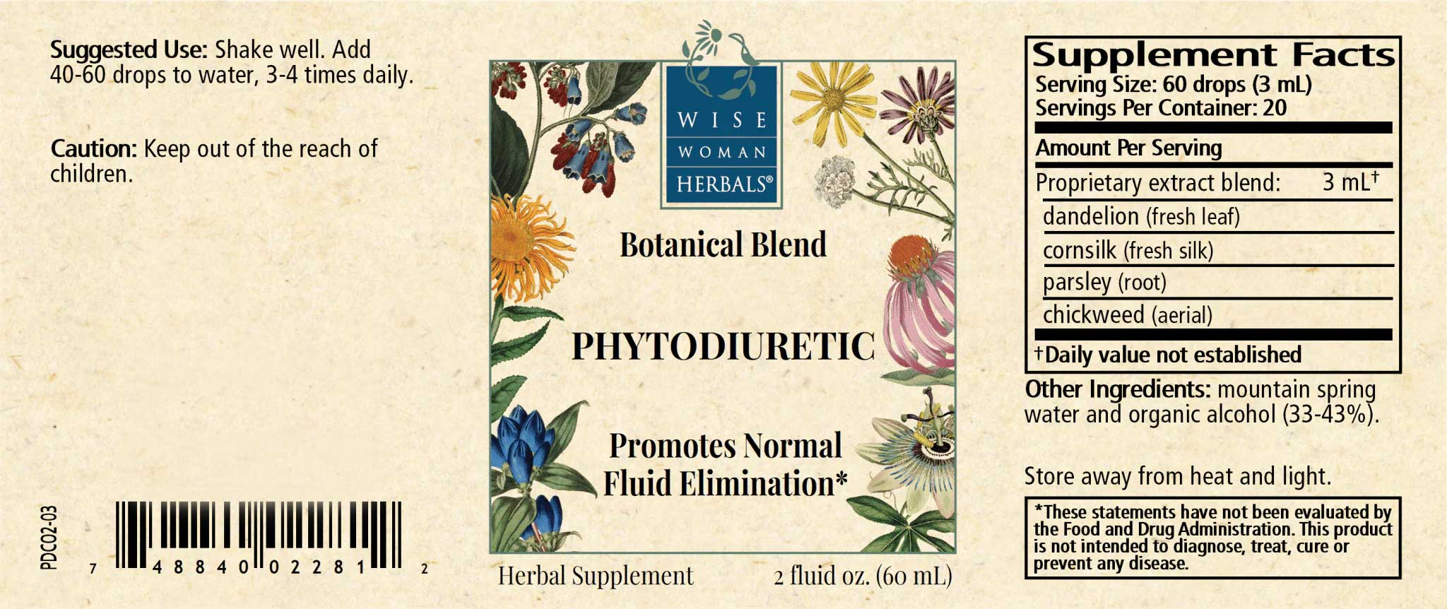 Wise Woman Herbals Phytodiuretic Label