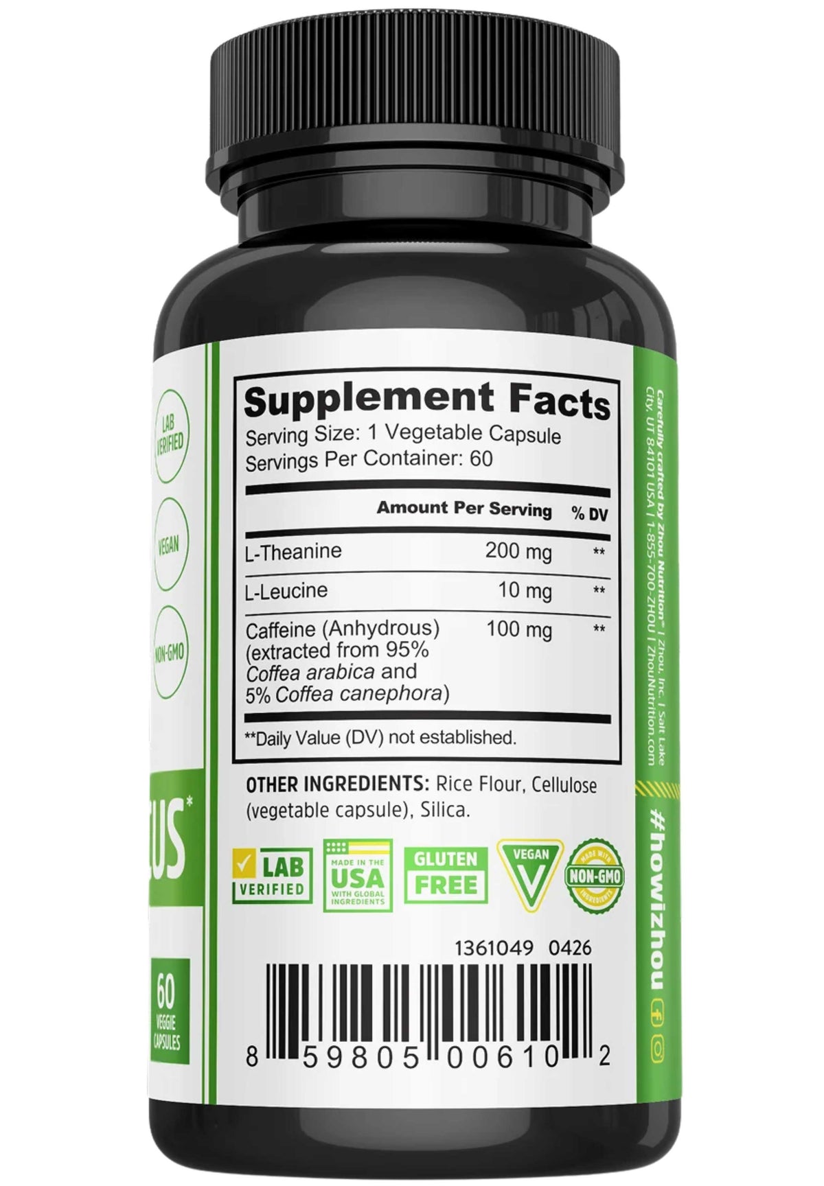 Zhou Nutrition Energy + Focus Ingredients