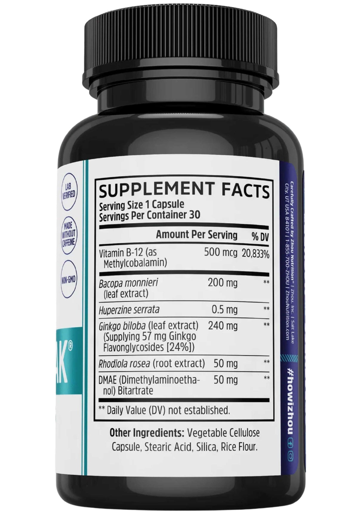 Zhou Nutrition Neuro-Peak Ingredients