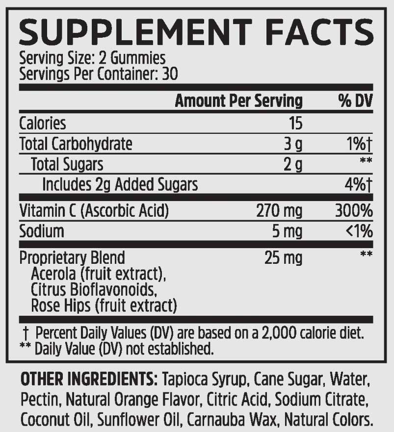 Zhou Nutrition Vitamin C+ Ingredients