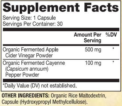 Dr. Mercola Apple Cider with Cayenne Ingredients