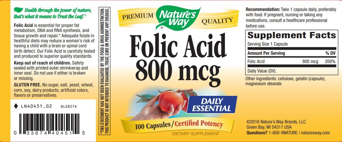 Nature's Way Folic Acid