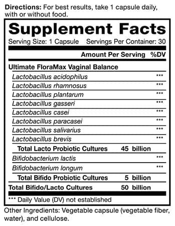 Advanced Naturals Ultimate FloraMax Vaginal Balance 50 Billion