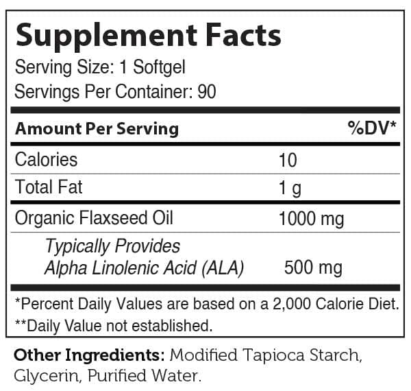 Advanced Nutrition By Zahler Flaxseed Oil Ingredients
