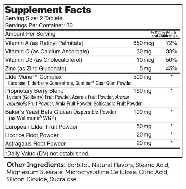 Advanced Nutrition By Zahler ImmuniKid Ingredients