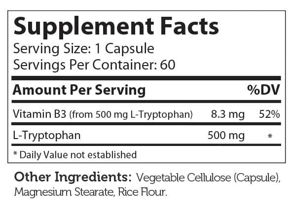 Advanced Nutrition By Zahler L-Tryptophan Ingredients