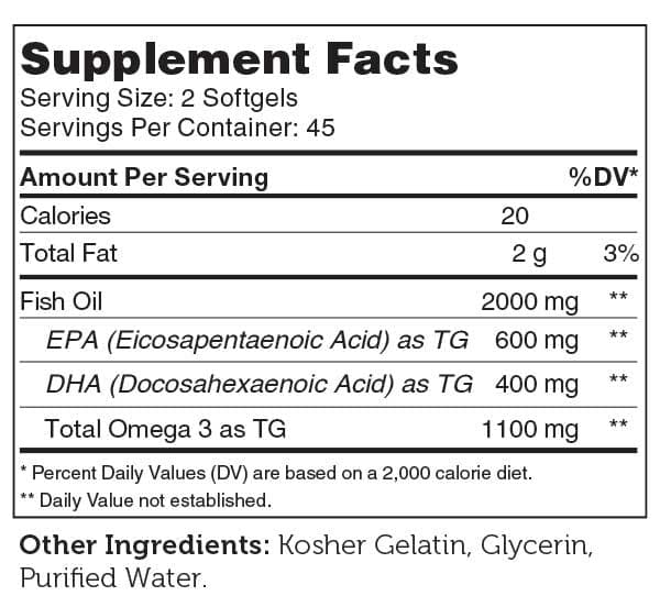 Advanced Nutrition By Zahler Omega 3 Platinum Ingredients