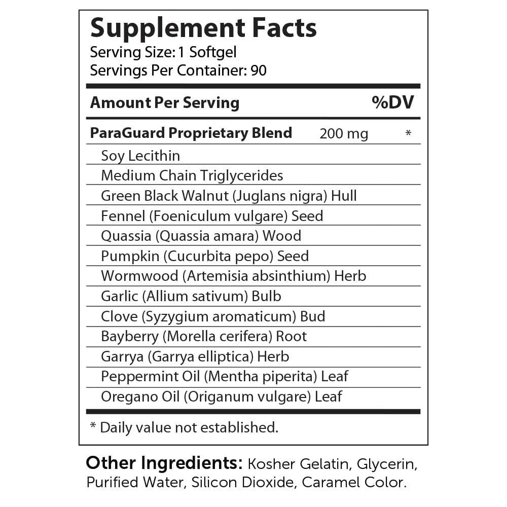 Advanced Nutrition By Zahler ParaGuard Softgels Ingredients