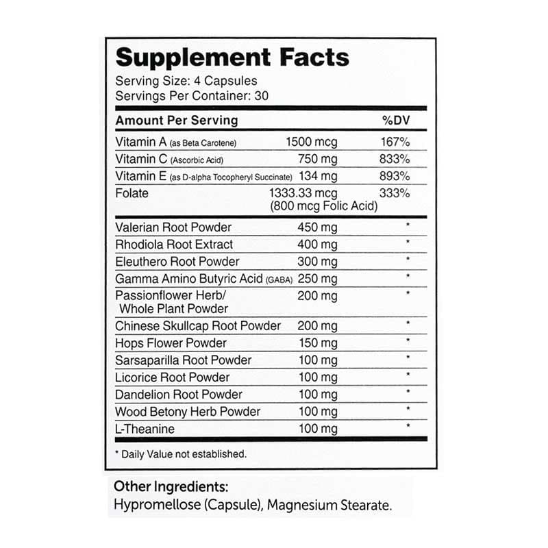 Advanced Nutrition By Zahler Stressmaster Ingredients