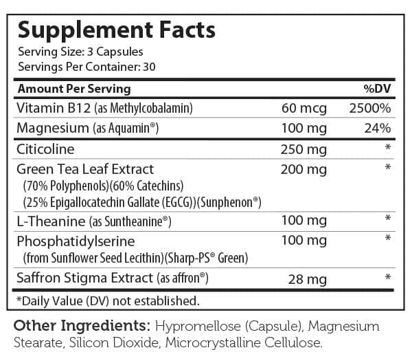 Advanced Nutrition By Zahler Teen Focus Ingredients
