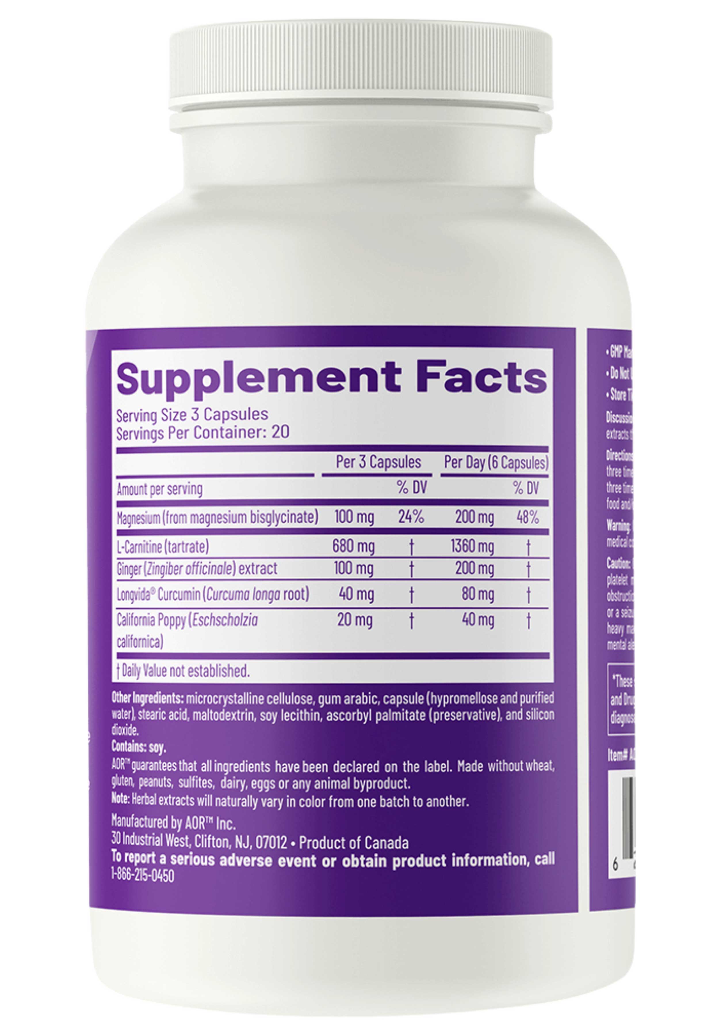 Advanced Orthomolecular Research Advanced Muscle Ease Ingredients