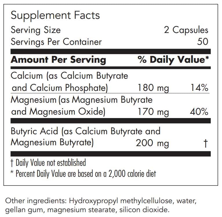 Allergy Research Group ButyrEn Ingredients