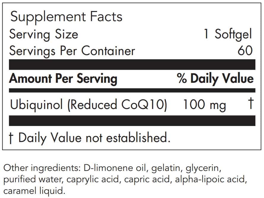Allergy Research Group CoQH-CF® Ubiquinol Ingredients