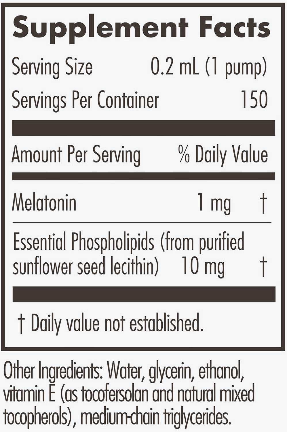 Allergy Research Group Liposomal Melatonin Ingredients